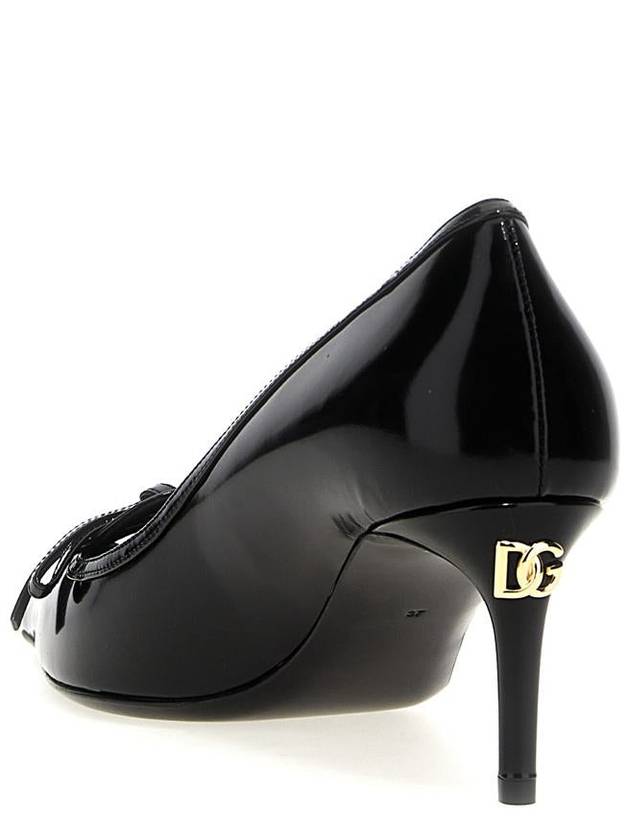 Shiny Calfskin Pumps Heel Black - DOLCE&GABBANA - BALAAN 4