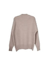 Big Heart Logo Intarsia Wool Knit Top Champagne - AMI - BALAAN 3