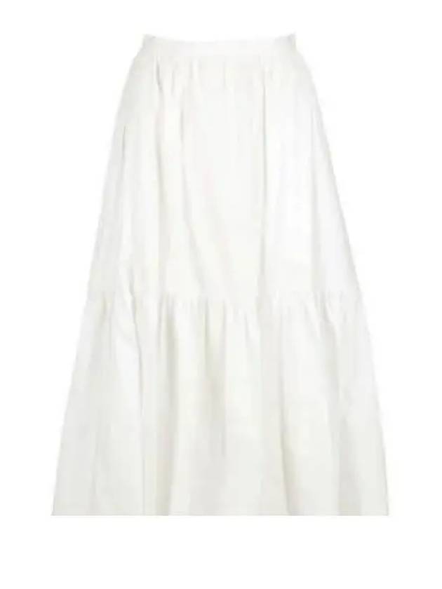 Maxi Frill High Waist A-line Skirt White - PATOU - BALAAN 2