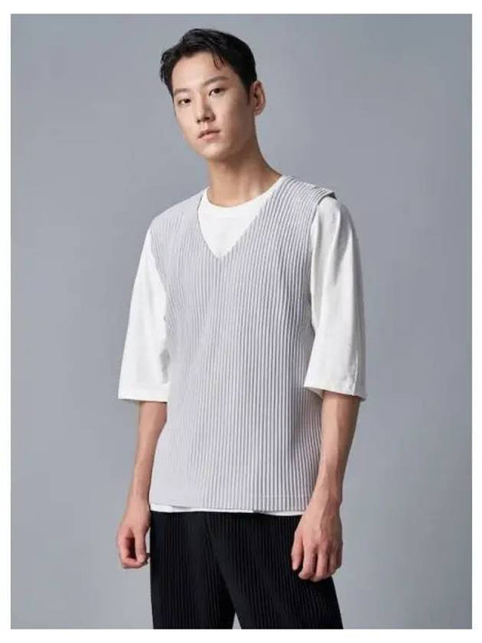 Basic V neck vest light gray domestic product - ISSEY MIYAKE - BALAAN 1