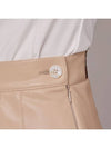 Golf Wear Wide Pleated Leather Skirt Beige - J JANE - BALAAN 5