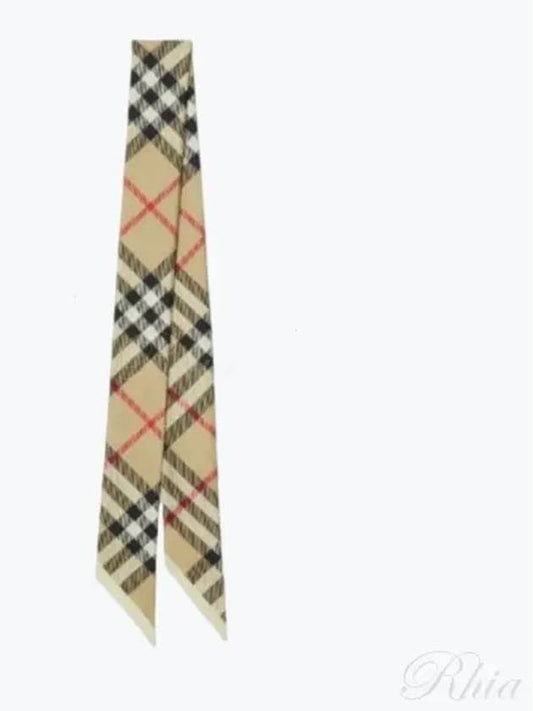 Skinny Check Silk Scarf Archive Beige - BURBERRY - BALAAN 2