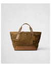 Triangle Logo Re-Nylon Leather Duffel Bag Cork Beige - PRADA - BALAAN 2