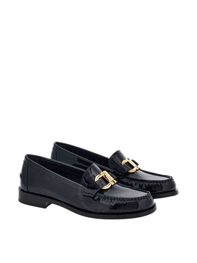 Moccasin Gancini Ornament Loafers Black - SALVATORE FERRAGAMO - BALAAN 3