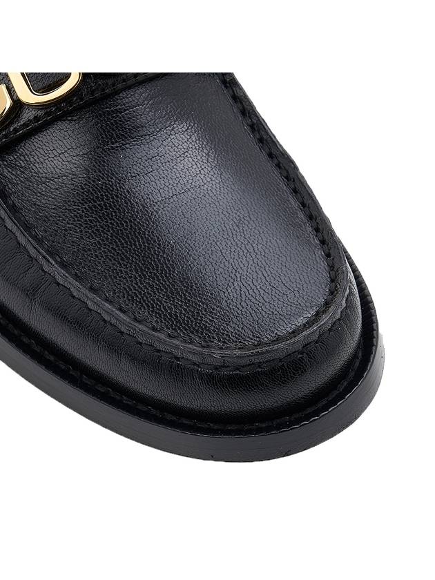 Women's Logo Symbol Leather Loafer Black - GUCCI - BALAAN.