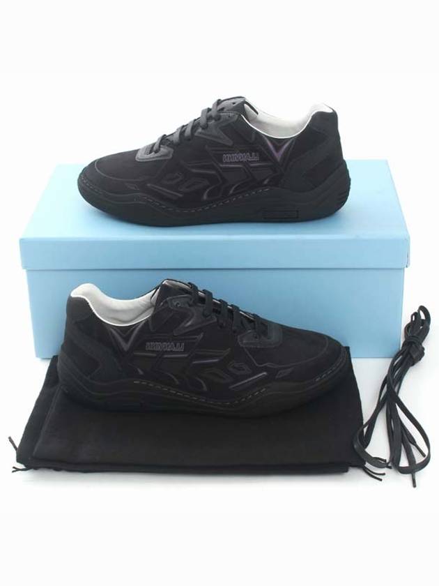 New Trainer Nubuck Low Top Sneakers Black - LANVIN - BALAAN 8