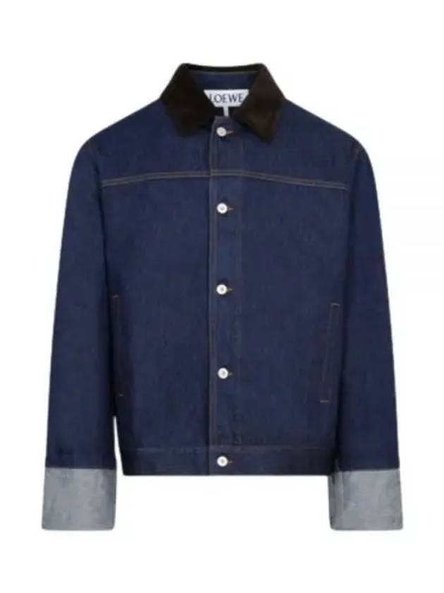 Fisherman Turn Up Cotton Denim Jacket Blue - LOEWE - BALAAN 2