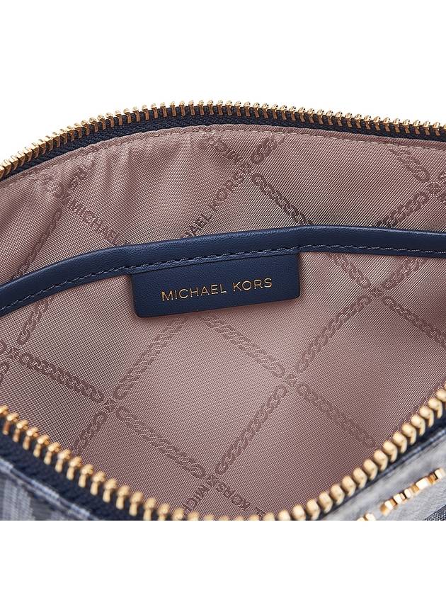 Jet Set Monogram Leather Clutch Bag Navy - MICHAEL KORS - BALAAN 11