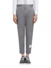 Men's Twill Unconstructed Cotton Straight Pants Grey - THOM BROWNE - BALAAN 2