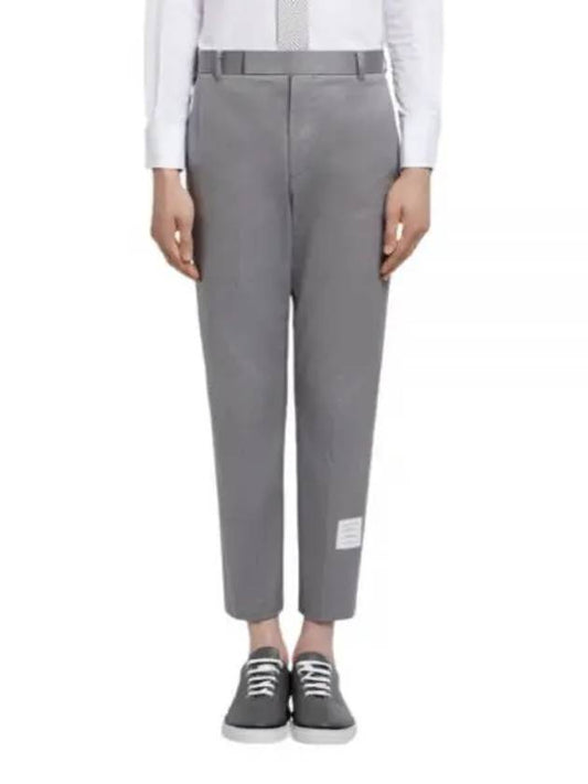 Men's Twill Unconstructed Cotton Straight Pants Grey - THOM BROWNE - BALAAN 2