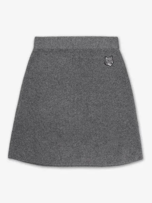 Fox Head Patch Skirt Medium Grey Melange - MAISON KITSUNE - BALAAN 2