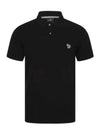 Regular Fit Zebra Logo Short Sleeve Polo Shirt Black - PAUL SMITH - BALAAN 2