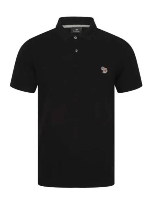 Regular Fit Zebra Logo Short Sleeve Polo Shirt Black - PAUL SMITH - BALAAN 2