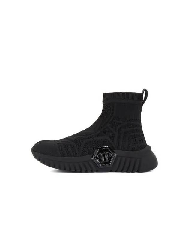 Women's Hexagon Socks Runner Sneakers Black 271474 - PHILIPP PLEIN - BALAAN 1