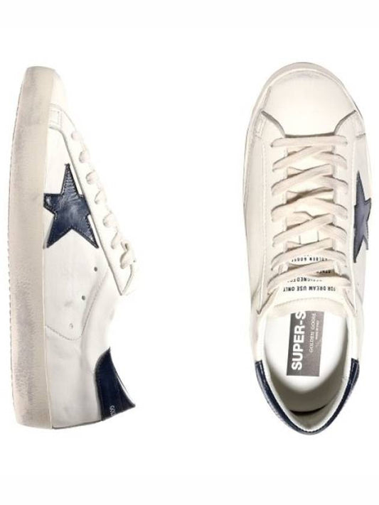 Superstar Beige Night Blue Heel Tab Sneakers - GOLDEN GOOSE - BALAAN 2