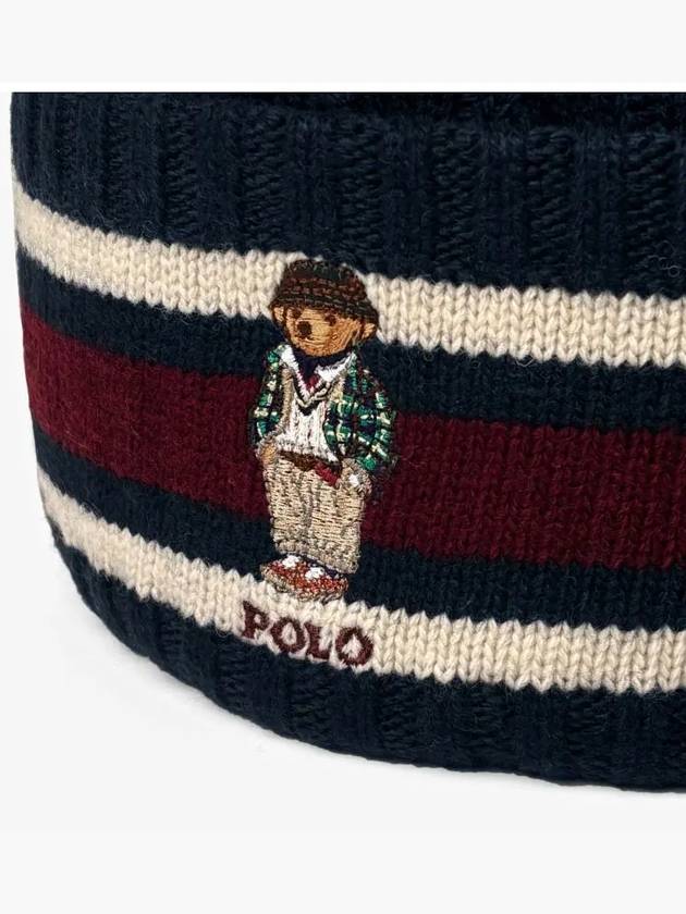 Polo Bear Cable Cricket Knit Beanie Navy - POLO RALPH LAUREN - BALAAN 4