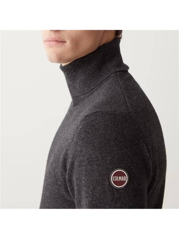 Le Cashmere Blend Turtleneck Sweater Dark Gray - COLMAR - BALAAN 3