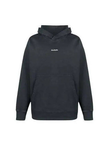 Women s Organic Oversized Logo Hooded Long Sleeve Black BI0182 - ACNE STUDIOS - BALAAN 1