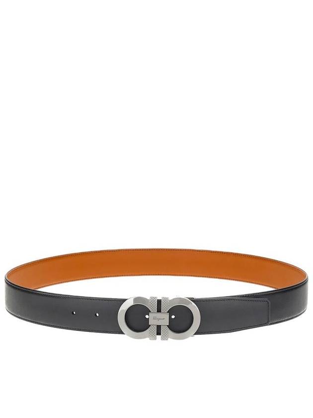 Reversible Leather Belt Black - SALVATORE FERRAGAMO - BALAAN 4