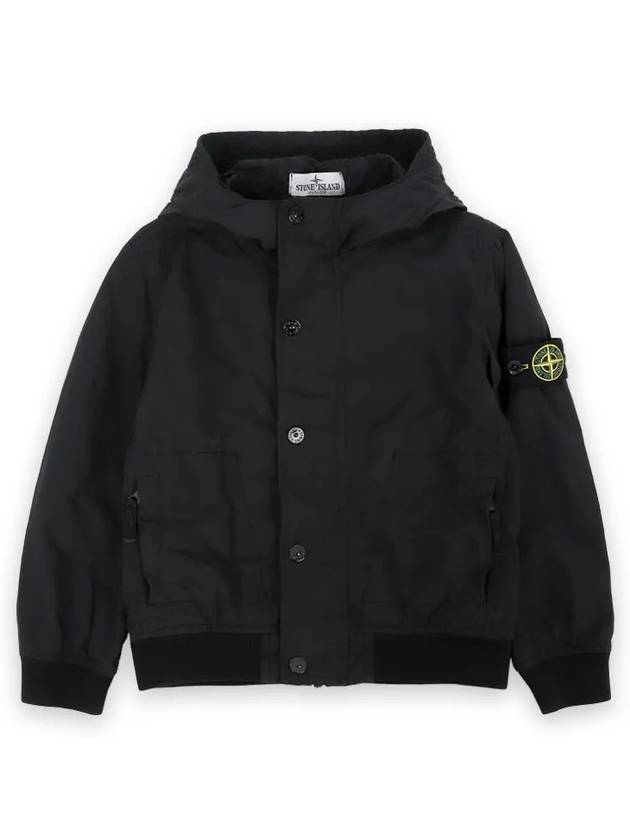 Wappen Patch Zip-Up Hoodie Black - STONE ISLAND - BALAAN 2