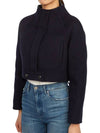 Double-Sided Virgin Wool Cropped Jacket Navy - DIOR - BALAAN 4