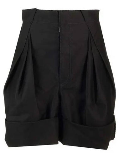 Men s Cotton Satin Pleated Shorts Pants Black S67MU0046 M35097 900 1228827 - MAISON MARGIELA - BALAAN 1