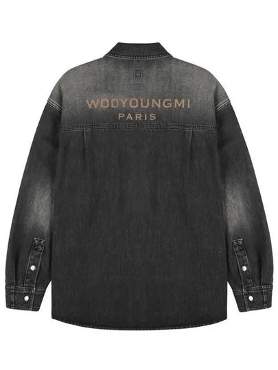 Washed Denim Back Logo Long Sleeve Shirt Grey - WOOYOUNGMI - BALAAN 2