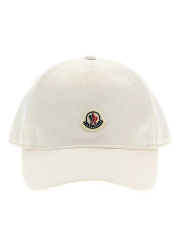 Logo Patch Ball Cap White - MONCLER - BALAAN 1