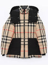 Women's Detachable Check Hooded Padding Archive Beige - BURBERRY - BALAAN 2