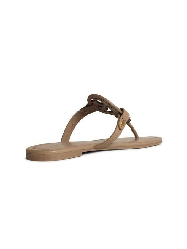 Tory Burch 'Miller' Beige Leather Flip-Flops - TORY BURCH - BALAAN 3