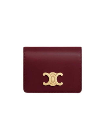 Triomphe Business Card Holder Shiny Calfskin Light Burgundy 10M123FOZ 28LB - CELINE - BALAAN 1