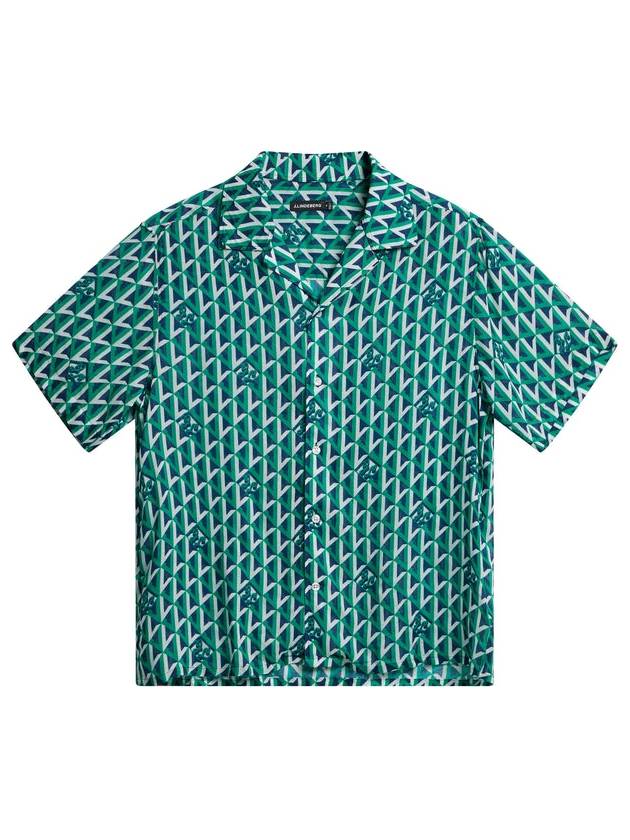 Donso Airy Island Geo Short Sleeve Shirt Blue - J.LINDEBERG - BALAAN 2