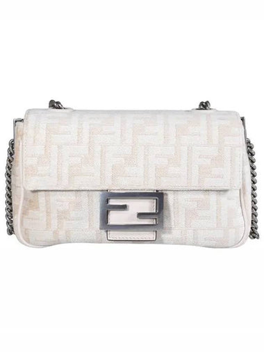 Baguette Chain Medium Shoulder Bag White - FENDI - BALAAN 1