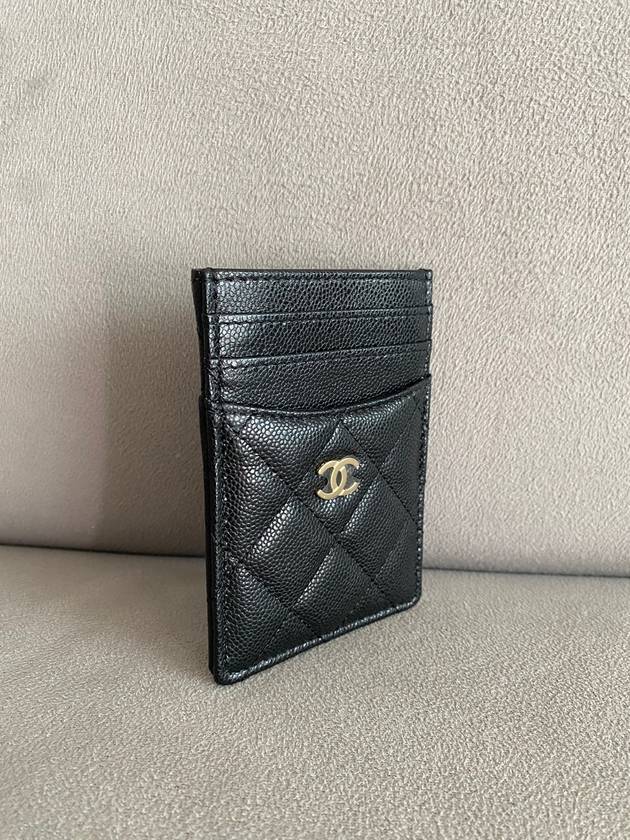 Classic Gold CC Logo Caviar Card Wallet Black - CHANEL - BALAAN 5