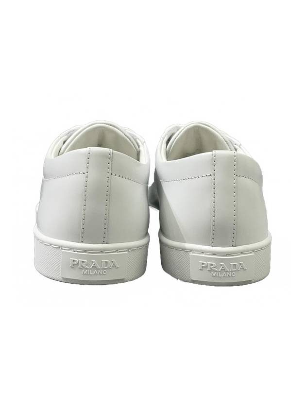 Brushed Leather Low-Top Sneakers White - PRADA - BALAAN 6