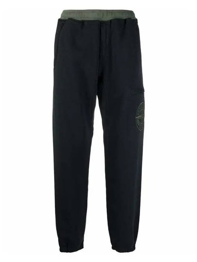 Embroidered Logo Sweat Jogger Track Pants Black Dark Green - STONE ISLAND - BALAAN 2