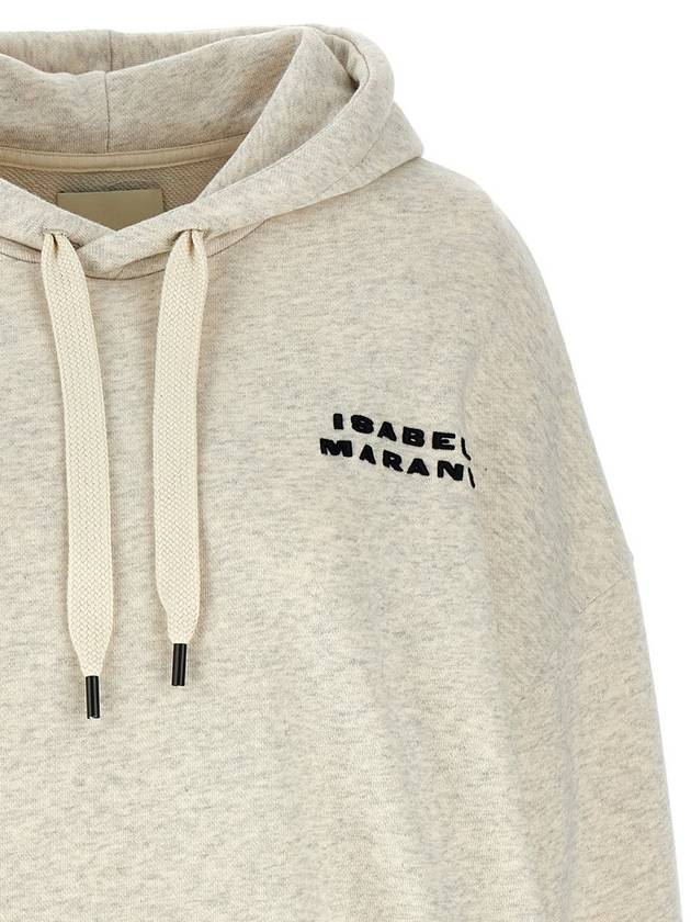 Solena Embroidered Logo Oversized Hoodie Ecru - ISABEL MARANT - BALAAN 4