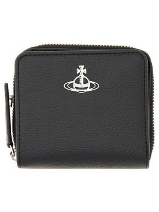 Vegan Biogreen Zipper Medium Half Wallet Black - VIVIENNE WESTWOOD - BALAAN 2