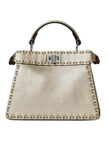 Peekaboo ISeeU Petite Tote Bag Gold - FENDI - BALAAN 1