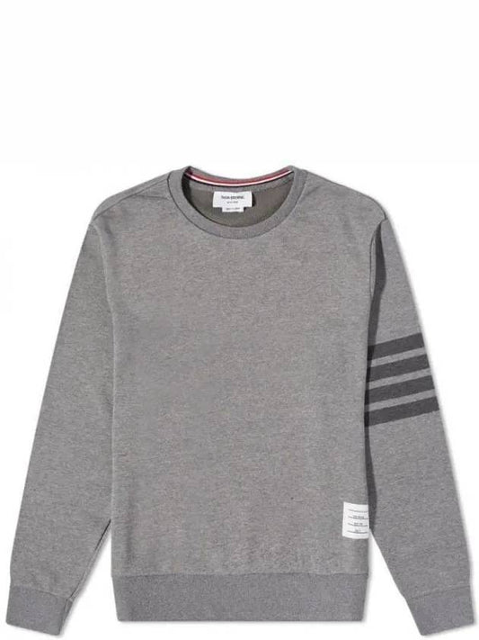 4 Bar Tonal Crew Neck Sweatshirt Grey - THOM BROWNE - BALAAN 2