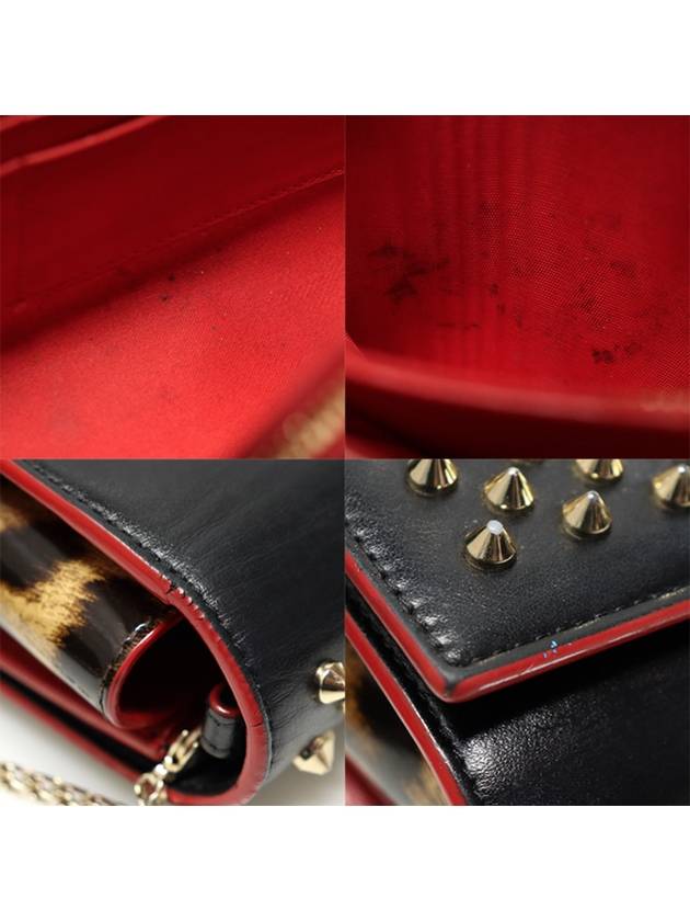 Women s Christian Louboutin 1165081 Black Calfskin Spike PALOMA Clutch Chain Shoulder Bag gt Gangbuk used luxury goods - CHRISTIAN LOUBOUTIN - BALAAN 7