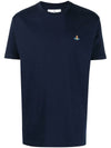 ORB Logo Cotton Short Sleeve T-Shirt Navy - VIVIENNE WESTWOOD - BALAAN 2