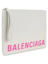 logo clutch bag white - BALENCIAGA - BALAAN.