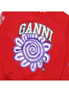 Print Organic Cotton Sweatshirt Red - GANNI - BALAAN 5