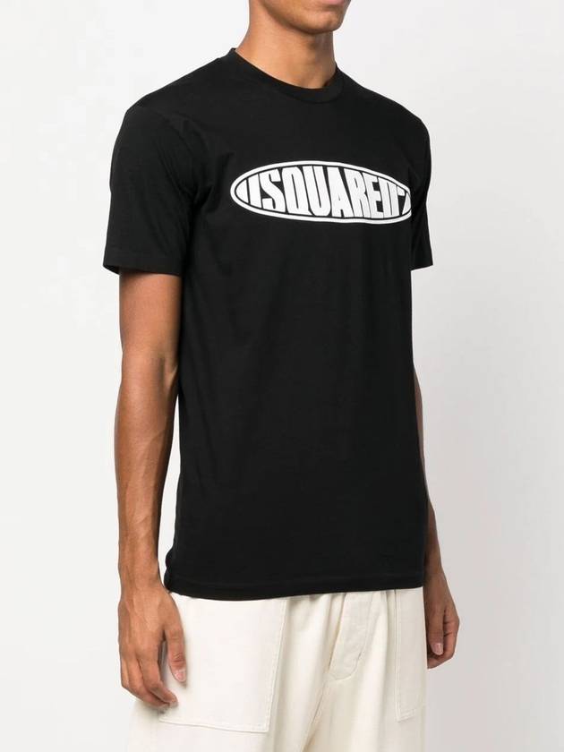 logo cotton short sleeve t-shirt black - DSQUARED2 - BALAAN 4