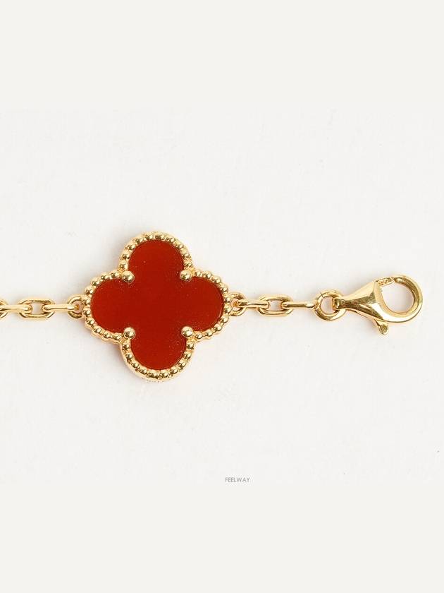 Van Cleef Arpels Vintage Alhambra Bracelet 5 Motif Yellow Gold Carnelian 74198 - VANCLEEFARPELS - BALAAN 3