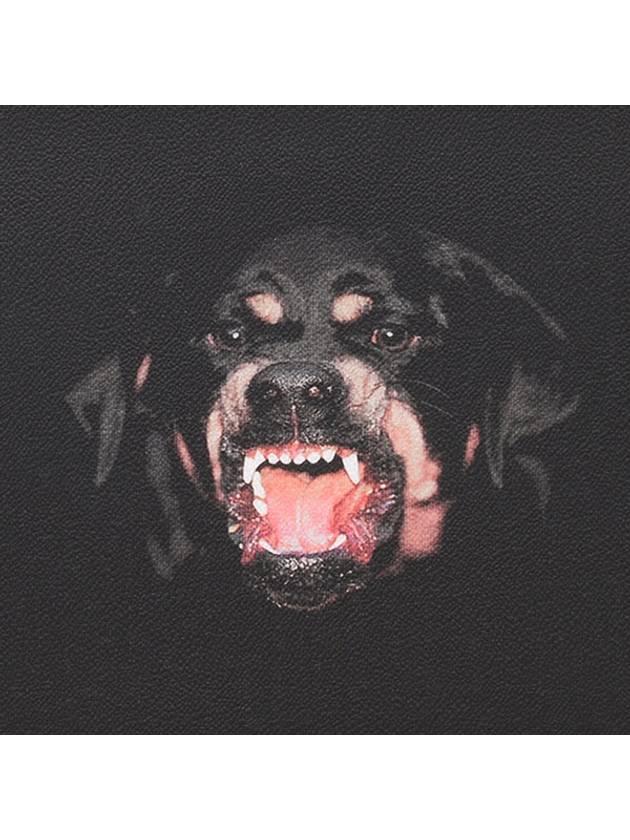 Rottweiler Printed Leather Clutch Bag Black - GIVENCHY - BALAAN.