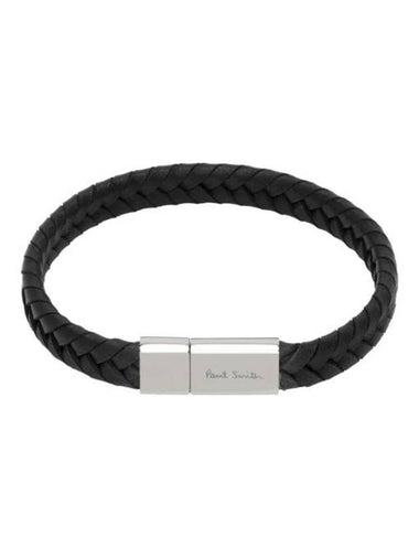 Braided Leather Bracelet Black - PAUL SMITH - BALAAN 1