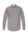 All Over Gancini Pattern Print Cotton Long Sleeve Shirt White Navy - SALVATORE FERRAGAMO - BALAAN 1