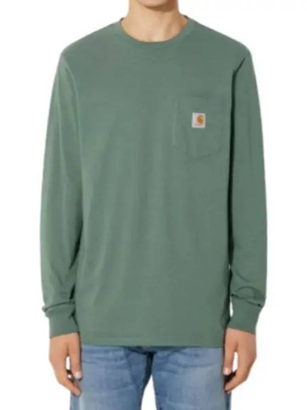 Chest Pocket Logo Long Sleeve T-Shirt Green - CARHARTT WIP - BALAAN 2